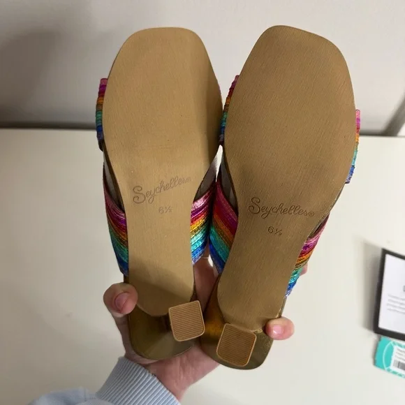 Seychelles Fleet Rainbow Heeled Sandals NWOT US 6.5 - Picture 8 of 9